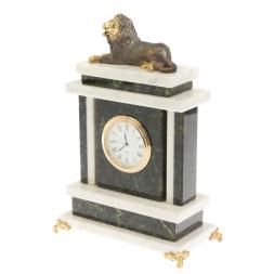 Часы &amp;quot;Лев&amp;quot; из нефрита белого мрамора