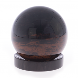 Шар из коричневого обсидиана 10 см на круглой подставке