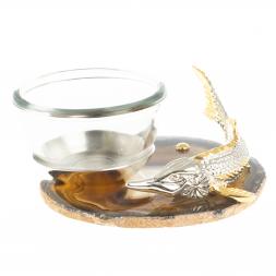 Икорница на агате &amp;quot;Стерлядка&amp;quot; Златоуст