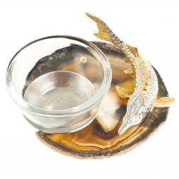 Икорница на агате &amp;quot;Стерлядка&amp;quot; Златоуст