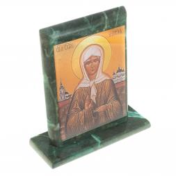 Икона "Св. Матрона Московская" змеевик 15х5х15,5 см