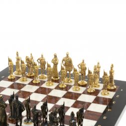 Шахматы &amp;quot;Русские&amp;quot; бронза доска 40х40 лемезит мрамор