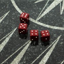 Кубики зарики 1 см красные 4 шт