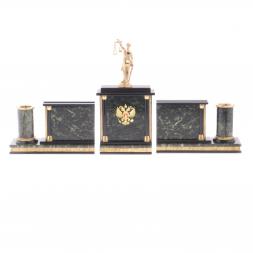 Настольный набор &amp;quot;Фемида&amp;quot; из змеевика