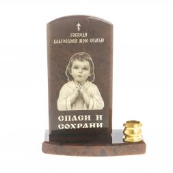 Оберег с подсвечником &amp;quot;Благослави мою семью&amp;quot; камень обсидиан