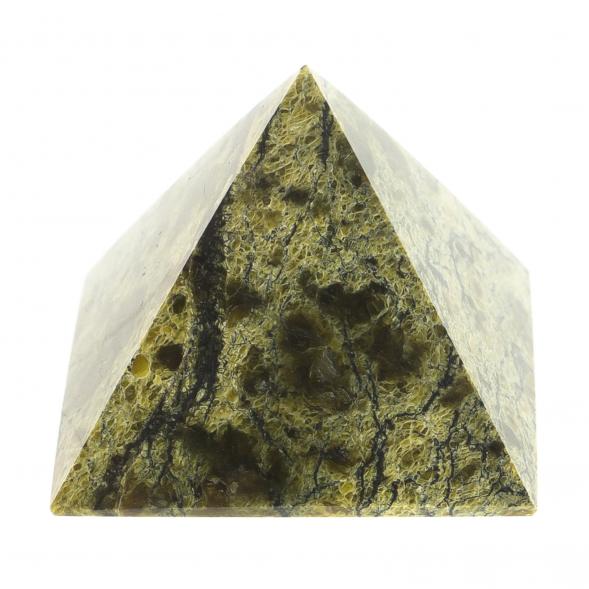 Пирамида 3х3х3 см камень змеевик 113730