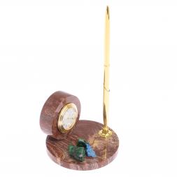 Часы с ручкой камень лемезит, малахит, лазурит