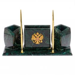 Мини-набор с гербом РФ камень змеевик