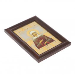 Икона гравюра "Ксения Петербуржская" багет 12,5х17,5х1 см Златоуст