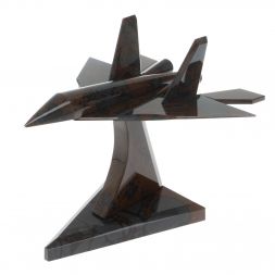 Сувенир &amp;quot;Самолет СУ - 57&amp;quot; из коричнево-серого обсидиана