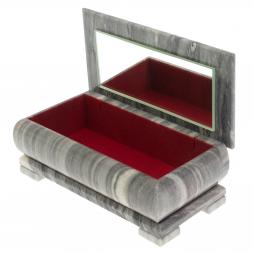 Шкатулка для денег &amp;quot;Купюра&amp;quot; с зеркалом из серого мрамора 18,5х9,5х8 см