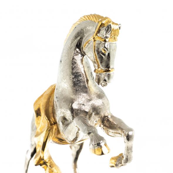 Каминные часы &amp;quot;Конь на дыбах&amp;quot; из малахита Златоуст 113195