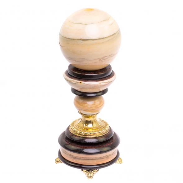 Шар из газганского мрамора &amp;quot;Антистресс&amp;quot; 10 см на подставке 125059