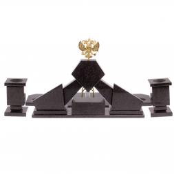 Настольный набор из офиокальцита &amp;quot;Герб России&amp;quot;