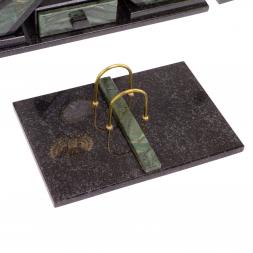 Настольный набор из офиокальцита &amp;quot;Герб России&amp;quot;