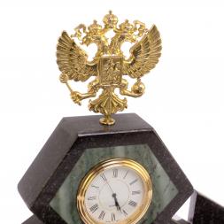 Настольный набор из офиокальцита &amp;quot;Герб России&amp;quot;