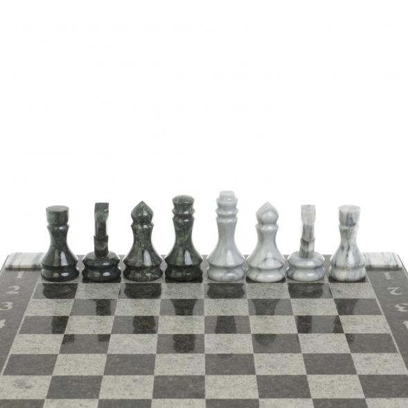 Шахматы &amp;quot;Турнирные&amp;quot; доска 41х41 см серый мрамор, змеевик 127236