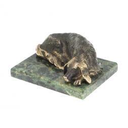 Статуэтка &amp;quot;Собака охотничья&amp;quot; из бронзы и змеевика