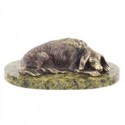 Статуэтка &amp;quot;Собака охотничья&amp;quot; из бронзы и змеевика