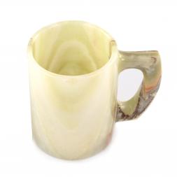 Сувенирная кружка из камня оникс "Для чая" 400 мл 11х7,5х9,5 см (4х4)