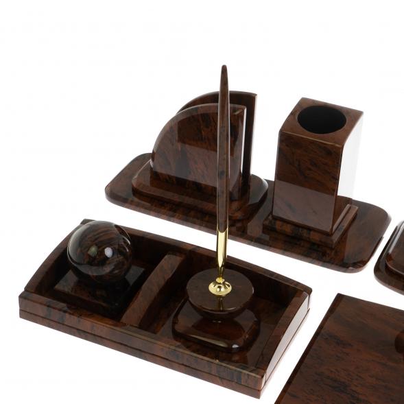 Письменный набор &amp;quot;Премиум&amp;quot; камень обсидиан 121966