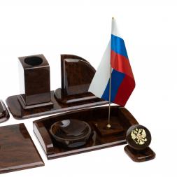 Письменный набор "Премиум" камень обсидиан