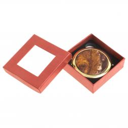 Зеркало круглое из камня авантюрин цвет золото