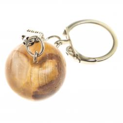 Брелок "Яблоко" оникс зелено-коричневый