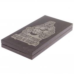 Нарды с гравировкой &amp;quot;Русский мишка / герб РФ&amp;quot; камень гранит