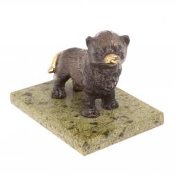 Статуэтка из бронзы &amp;quot;Чао чао&amp;quot; змеевик