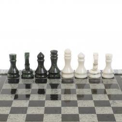 Шахматы &amp;quot;Турнирные&amp;quot; доска 41х41 см белый мрамор, змеевик