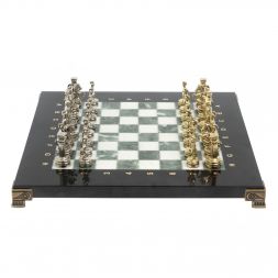 Шахматы &amp;quot;Римляне&amp;quot; фигуры золото / серебро доска 28х28 см из мрамора и змеевика