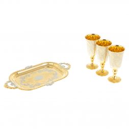 Водочный набор "Конус" 3 рюмки на подносе 40 мл Златоуст