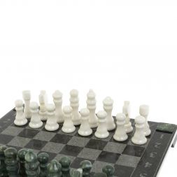 Шахматы &amp;quot;Турнирные&amp;quot; из мармора и змеевика 36х36 см