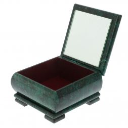 Шкатулка &amp;quot;Водопад&amp;quot; из змеевика 13х13х8 см