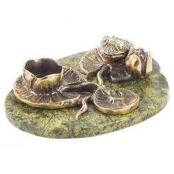 Подсвечник из бронзы и змеевика &amp;quot;Царевна лягушка&amp;quot;