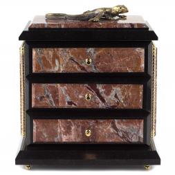 Ларец для украшений &amp;quot;Комод&amp;quot; с ящерицей из бронзы креноид