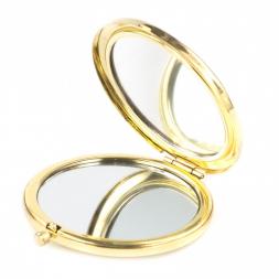 Зеркало круглое со змеевиком цвет золото в подарочной коробке