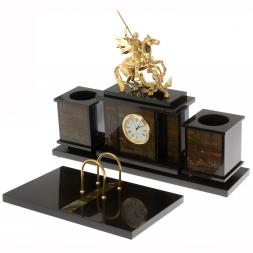 Настольный набор &amp;quot; Георгий Победоносец&amp;quot; из яшмы