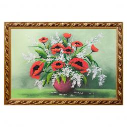 Натюрморт &amp;quot;Маки&amp;quot; багет 46х66 см, каменная крошка
