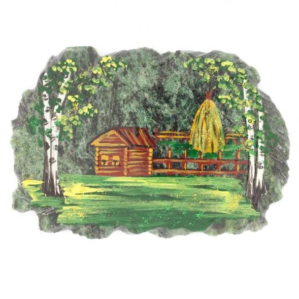 Магнит &amp;quot;Летний пейзаж&amp;quot; камень змеевик 116266