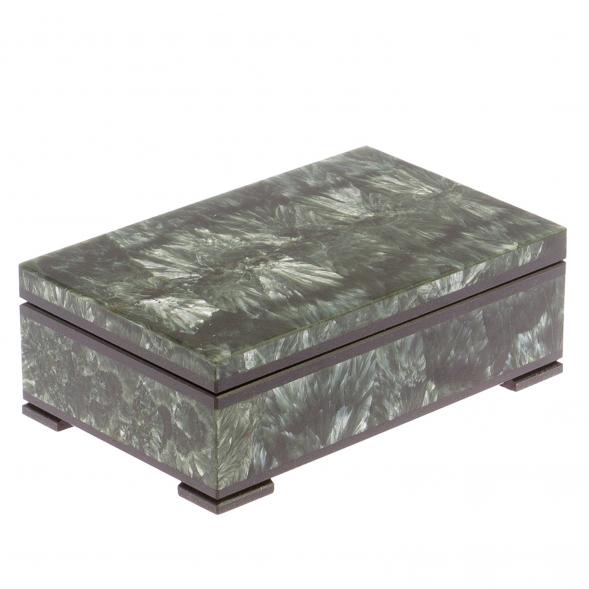 Шкатулка из камня серафинит 12х7,5х4 см 125721