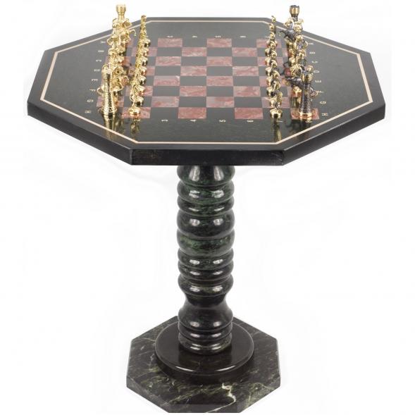 Шахматный стол фигуры &amp;quot;Римские&amp;quot; бронза лемезит 117824