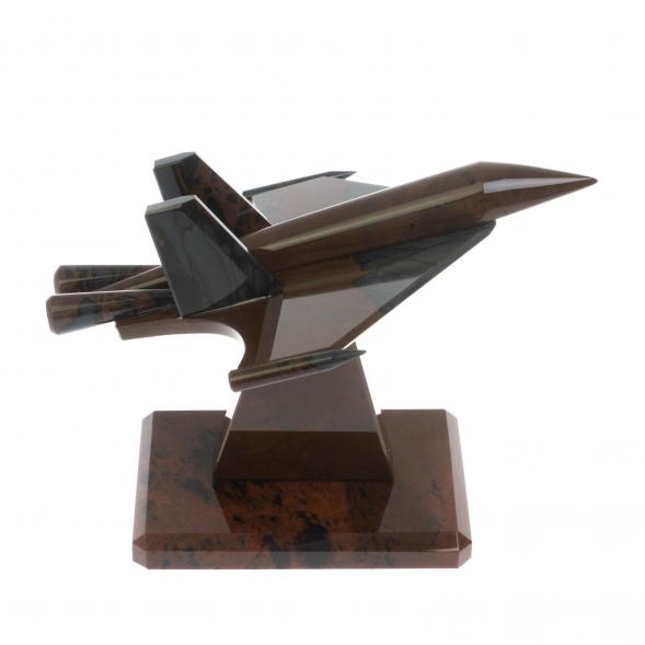 Сувенир &amp;quot;Самолет СУ - 30&amp;quot; из коричневого обсидиана 128718
