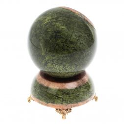 Часы шар &amp;quot;Антистресс&amp;quot; змеевик розовый мрамор 10,5 см