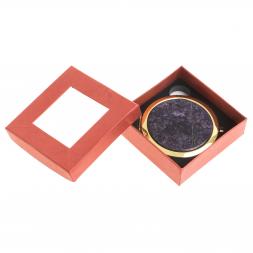 Зеркало круглое из камня флюорит цвет золото