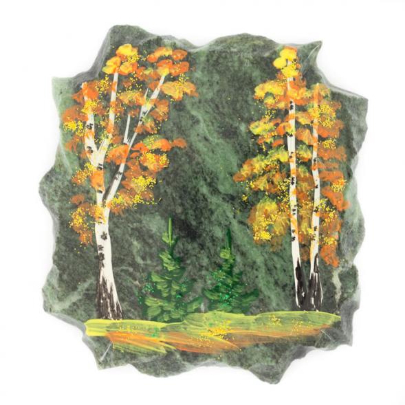 Магнит &amp;quot;Осенний пейзаж&amp;quot; камень змеевик 116267