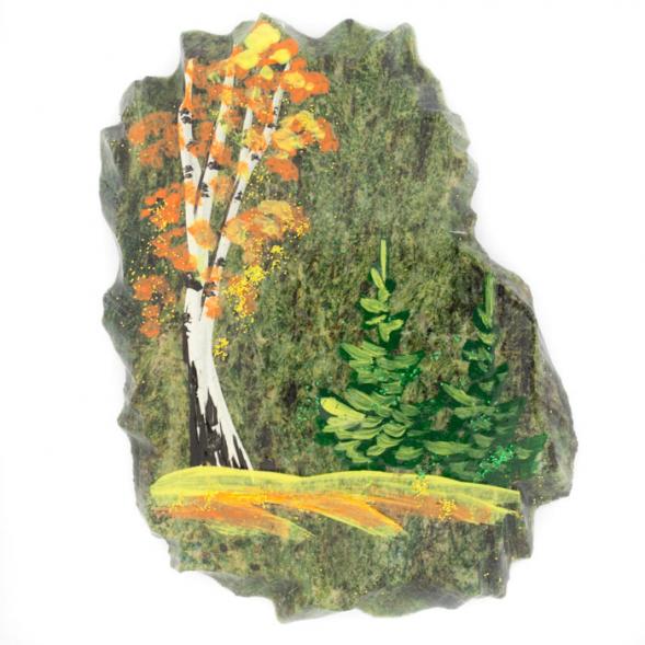 Магнит &amp;quot;Осенний пейзаж&amp;quot; камень змеевик 116267