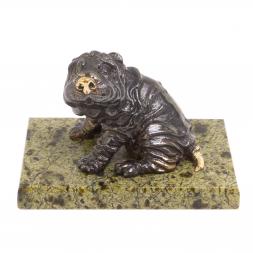 Статуэтка из бронзы &amp;quot;Шарпей&amp;quot; змеевик