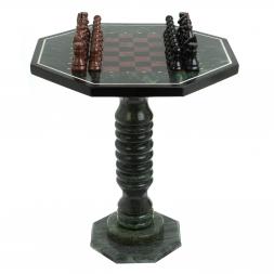 Шахматный стол змеевик лемезит